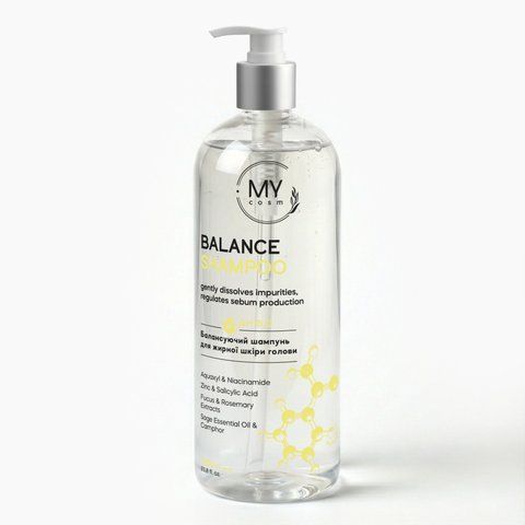 Балансуючий шампунь для жирної шкіри голови MY cosm Balance, 1000 мл MC0133 фото