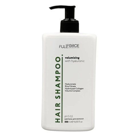 Full Force Шампунь об'єм Hair Shampoo Volumizing with hyaluronic 500 FF00071-3 фото